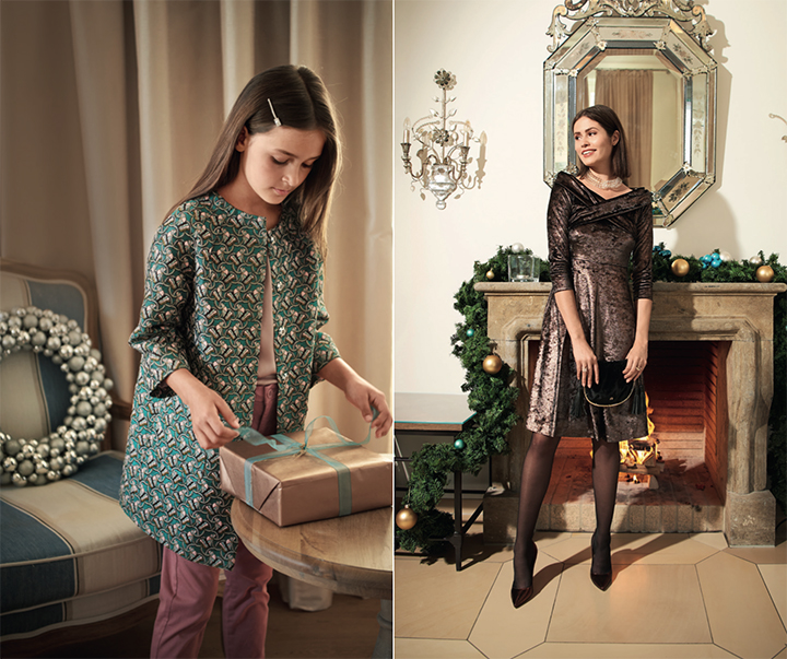 
Manteau en jacquard et robe en velours moir&eacute; - Burda Style d&eacute;cembre 2018
