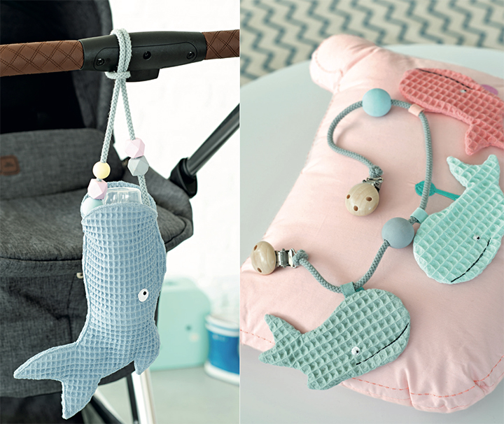 
Porte-biberon et mobile d'&eacute;veil baleine
 - Burda Style HS Baby 2019

