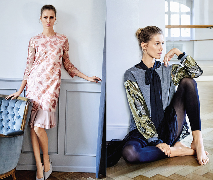 
Robe et top aux mati&egrave;res scintillantes - burda style
