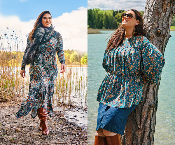 Robe et tunique &agrave; motifs