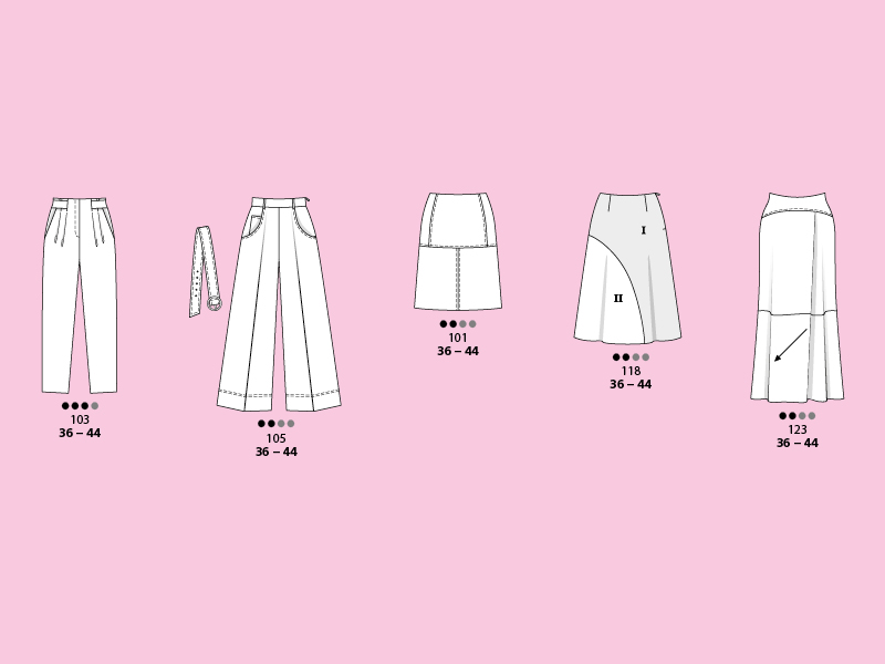 Deux pantalons et trois jupes tendances Deux pantalons et trois jupes tendances