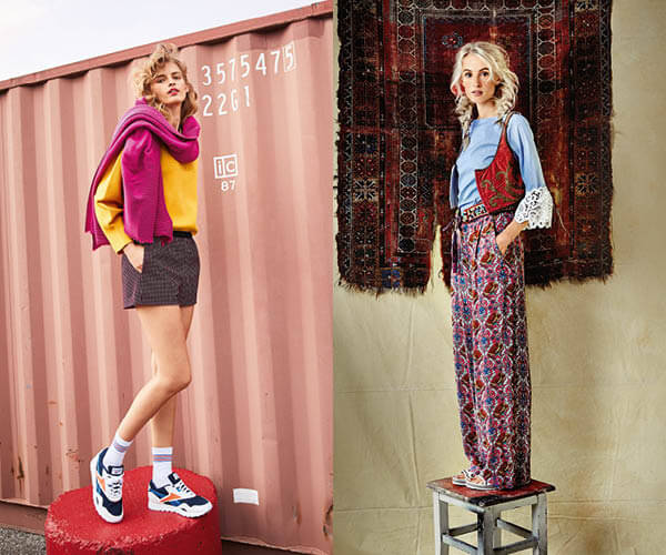 Short en jersey avec ceinture &eacute;lastique et pantalon palazzo &agrave; large ceinture