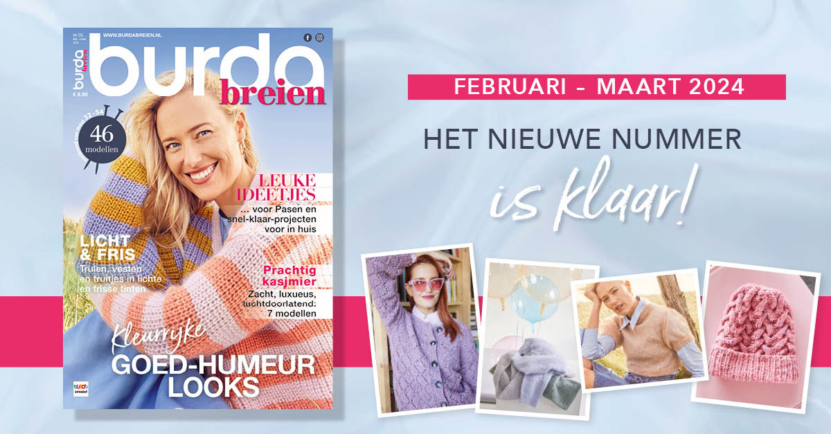 Nieuw nummer: burda breien 2401 – een vrolijke mix aan kleuren