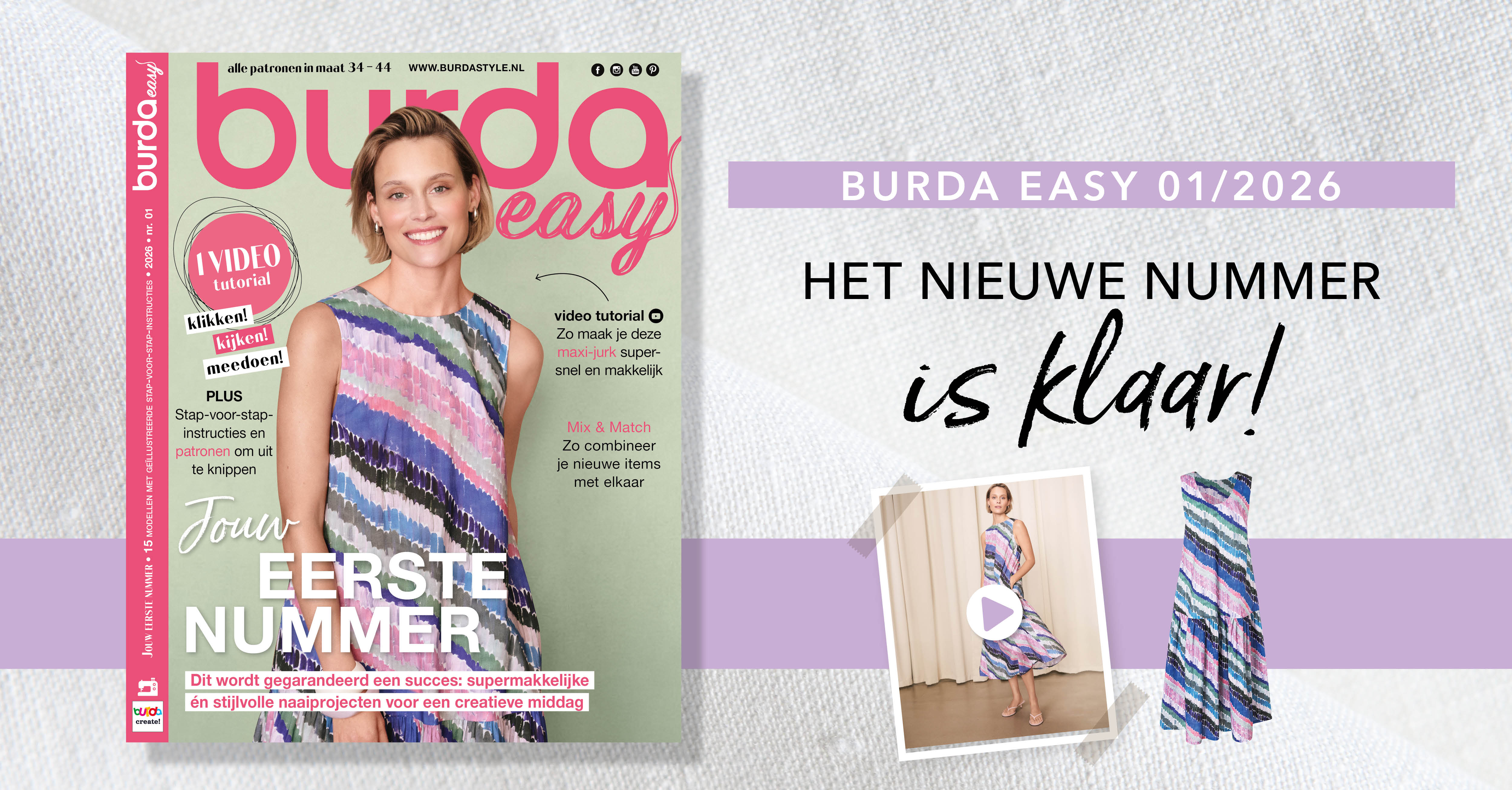 Voor beginners: het maart-april-nummer burda aasy nr. 1/2026 