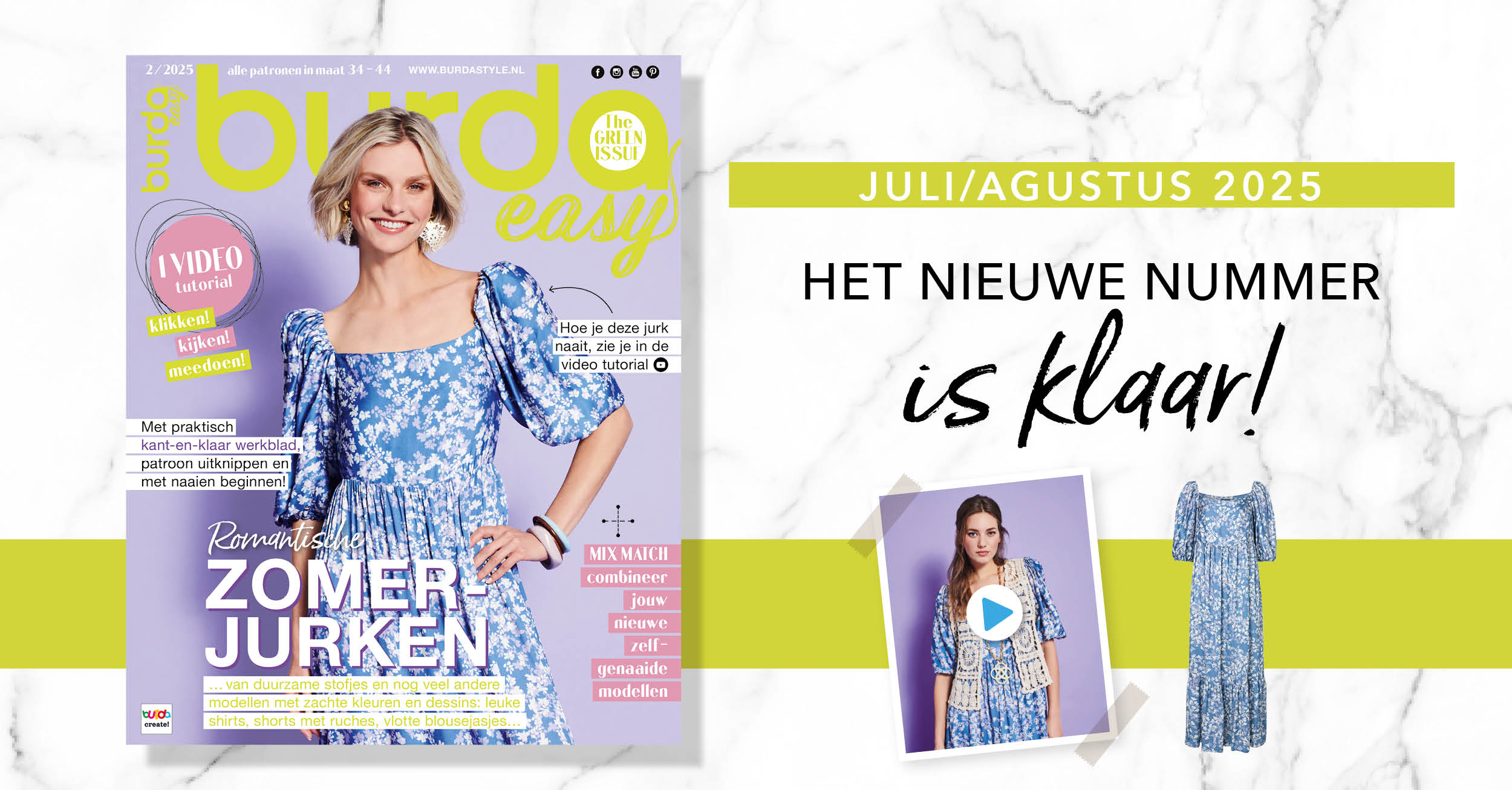 Juli/augustus 2025: het motto van de nieuwe burda easy 2/2025 is duurzaamheid!