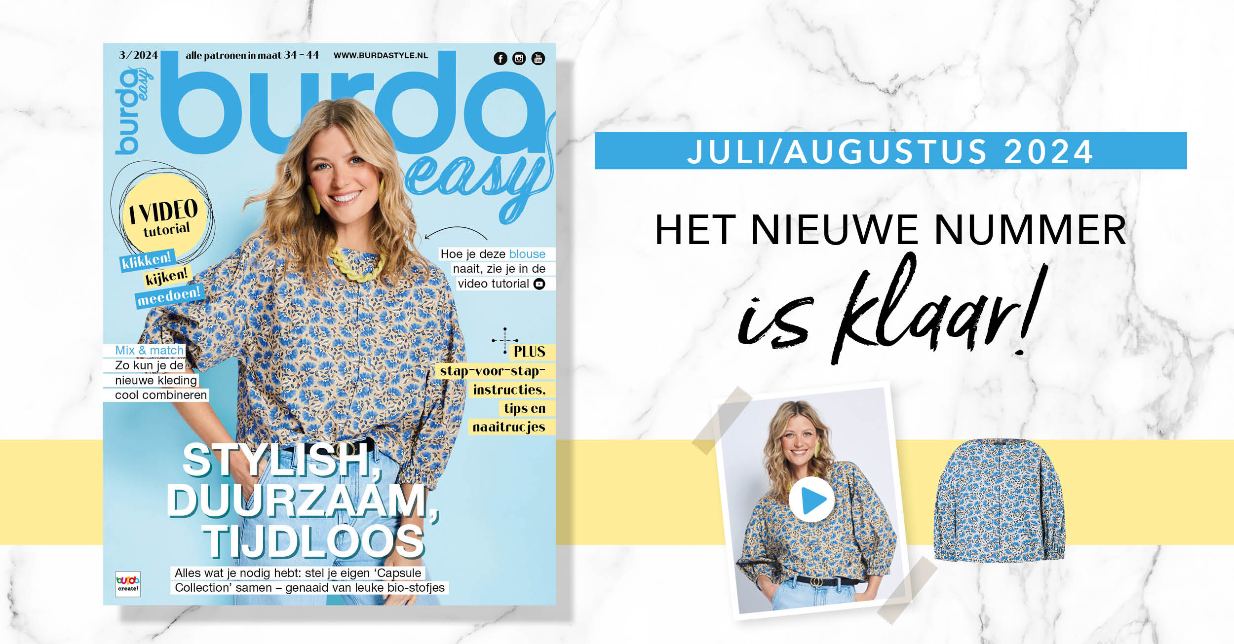 Juli/augustus 2024: het nieuwe nummer van burda easy!