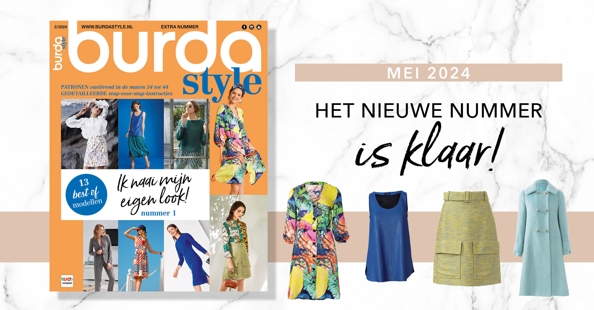 Mei 2024 : 'Ik naai mijn eigen look’ - een nieuw nummer van burda style!