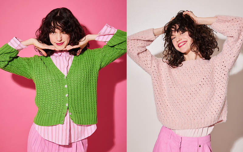 Je tricote en vert et rose ! Des couleurs qui donnent le sourire