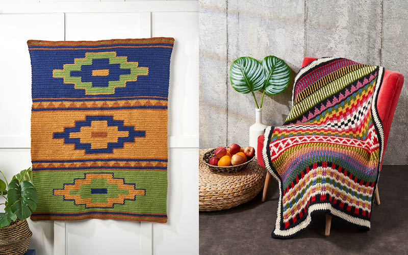 Déco intérieure au crochet : des motifs graphiques pour un style affirmé Déco intérieure au crochet : des motifs graphiques pour un style affirmé