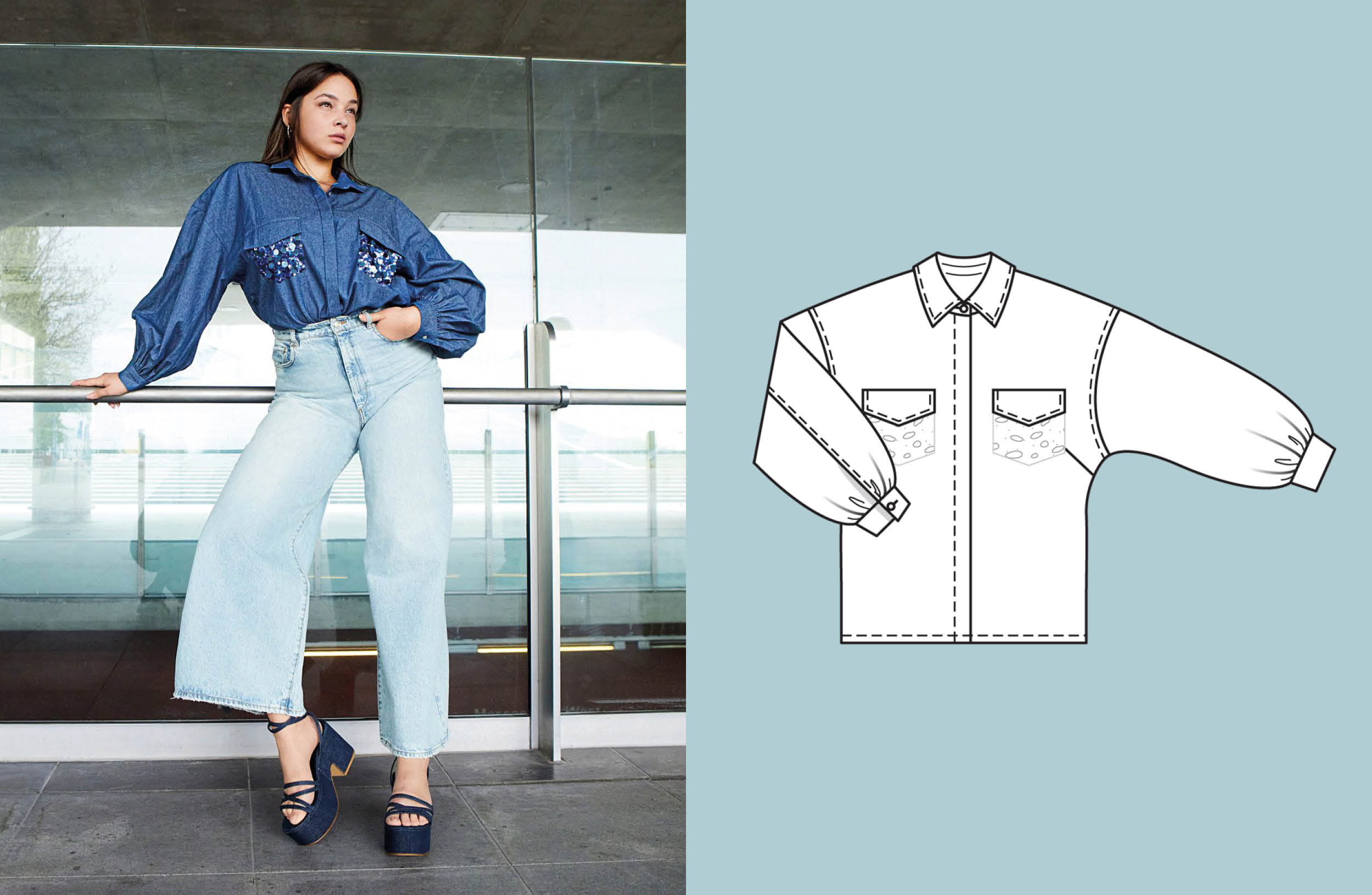 Blouse #117| chambray | burda style 09/24